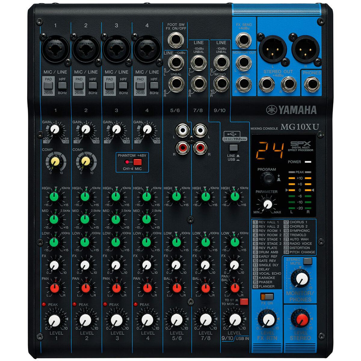 Yamaha MG10XU 10 Channel USB Stereo Mixing Console with SPX Yamaha MG10XU 10 Channel USB Stereo Mixing Console with SPX
